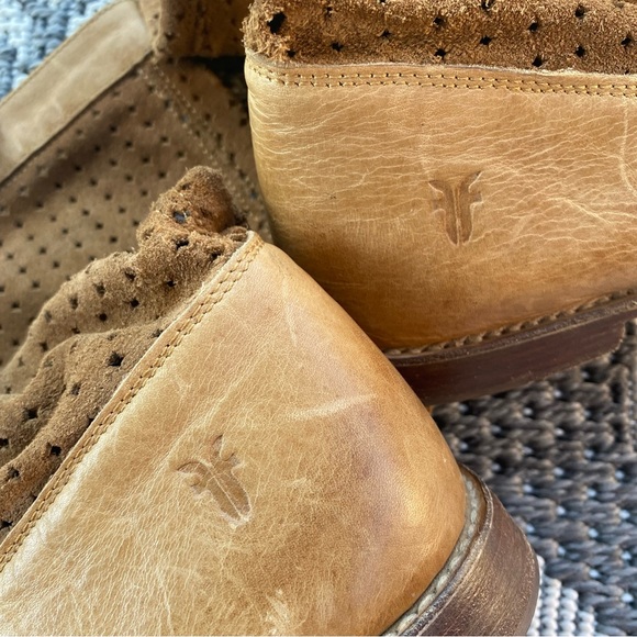 FRYE DISTRESSED PERFORATED KNEE BOOTS - Picture 5 of 8